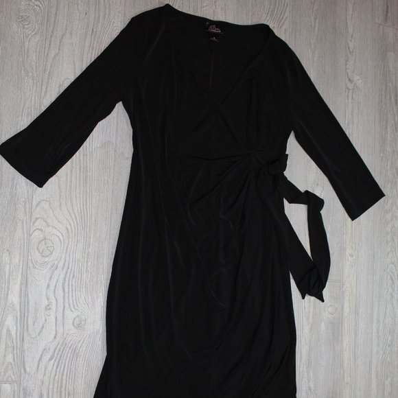 Oh Baby by Motherhood Stretchy SImple Black LS Dress Size M - Picture 1 of 4